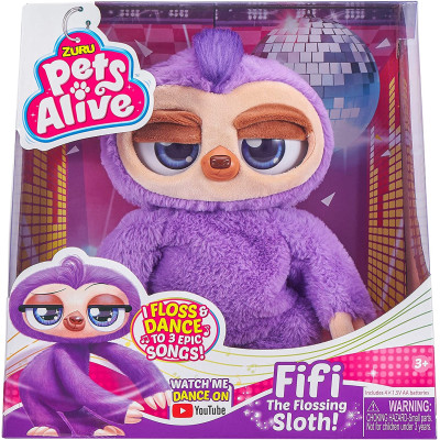 Інтерактивна м'яка іграшка Танцюючий Лінивець Pets Alive Fifi the Flossing Sloth Purple