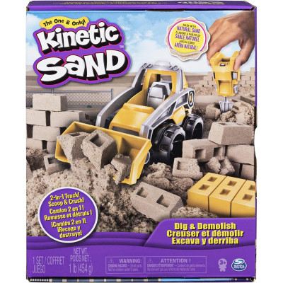 Кінетичний пісок набір з бульдозером Kinetic Sand Dig & Demolish Playset