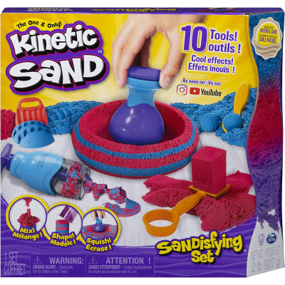 Кинетический песок Пескоструйная обработка Kinetic Sand Sandisfying Set with 906 g of Sand and 10 Tools