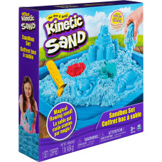 Кінетичний пісок Kinetic Sand Замок з піску Kinetic Sand Sandbox Set Kids Toy with 1lb All-Natural Blue