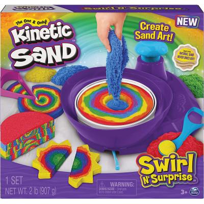 Кінетичний пісок з машиною обертання Kinetic Sand Swirl N' Surprise Playset with 907g