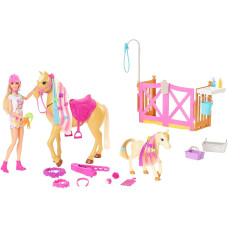 Игровой набор кукла Барби Уход за лошадьми Barbie Groom ‘n Care Doll Horses and Playset HGB58