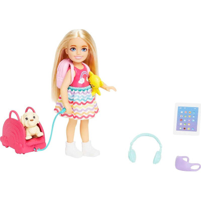 Лялька Барбі Челсі дорожній набір та 6 аксесуарів Barbie Chelsea Doll & 6 Accessories Travel Set