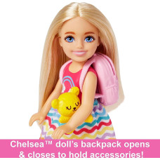 Лялька Барбі Челсі дорожній набір та 6 аксесуарів Barbie Chelsea Doll & 6 Accessories Travel Set