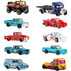 Набір машинок Хот Вілс 10 шт Hot Wheels 10-Pack, Set of 10 Toy Trucks in 1:64