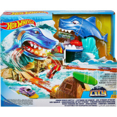 Трек Хот Вілс Сутичка з акулою Hot Wheels City Shark Beach Battle Playset