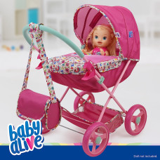 Коляска лялькова із сумкою Бебі Алів Baby Alive Deluxe Classic Doll Pram - Pink  Rainbow