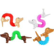 Ігровий набір сенсорних грушок Поп-трубки з тваринами Sensory Fidget pop Tubes 12 Pack Dog