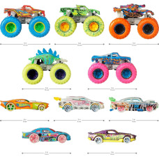 Набір машинок 10 шт Хот Вілс світяться в темряві Hot Wheels Monster Trucks Glow in the Dark Multipack