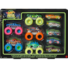 Набір машинок 10 шт Хот Вілс світяться в темряві Hot Wheels Monster Trucks Glow in the Dark Multipack