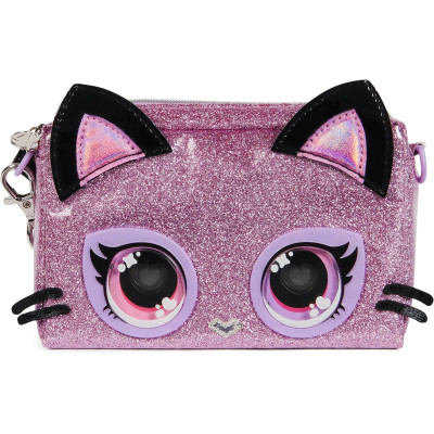 Интерактивная сумочка котик с радужными глазами  Purse Pets  Keepin' It Clutch Purdy Purrfect Kitty Pet 