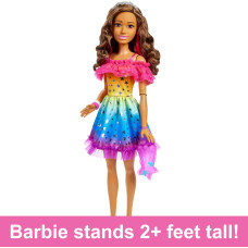 Велика лялька Барбі з каштановим волоссям Barbie Large Doll with Brown Hair 28 Rainbow Dress