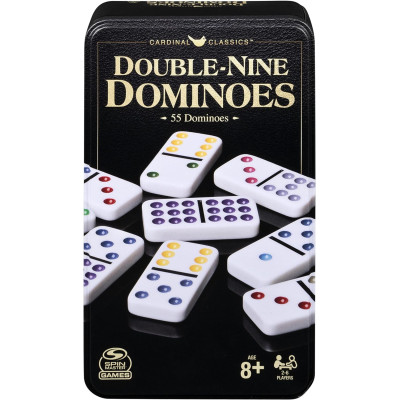 Доміно Spin Master із банкою для зберігання 55 предметів Spin Master Games Cardinal Classics Double Nine Dominoes