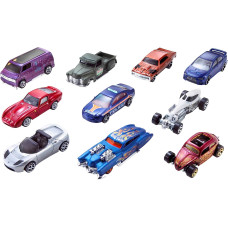 Набір машинок Хот Вілс 10 шт у масштабі 1:64 Hot Wheels Set of 10 1:64 Scale Toy Trucks and Cars