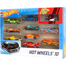 Набір машинок Хот Вілс 10 шт у масштабі 1:64 Hot Wheels Set of 10 1:64 Scale Toy Trucks and Cars