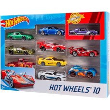 Набір машинок Хот Вілс 10 шт у масштабі 1:64 Hot Wheels Set of 10 1:64 Scale Toy Trucks and Cars