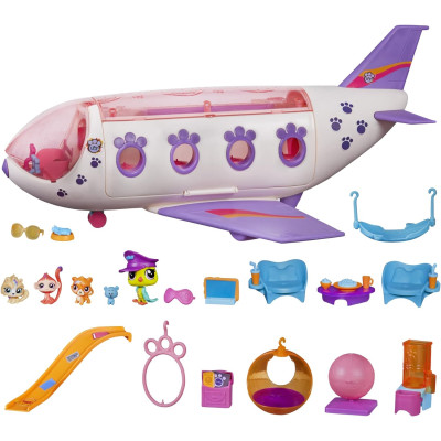 Игровой набор самолет для зверюшек Littlest Pet Shop Pet Jet Playset Toy Includes 4 Pets 