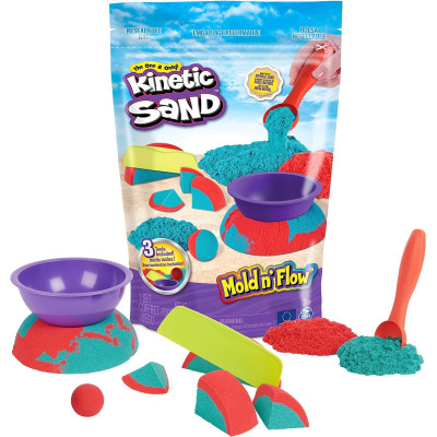 Кінетичний пісок 720 гр Kinetic Sand Mold n’ Flow 1.5lbs Red and Teal Play Sand