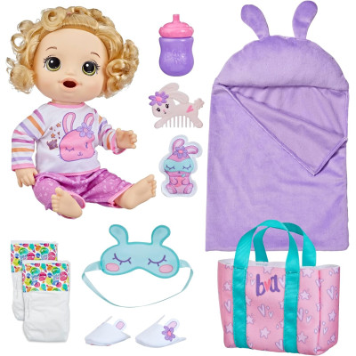 Лялька Бебі Алів спальний мішок та аксесуари Baby Alive Bunny Sleepover Baby Doll Bedtime