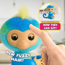 Інтерактивна іграшка мавпочка Fingerlings 2023 Interactive Baby Monkey Leo (Blue)