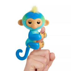 Інтерактивна іграшка мавпочка Fingerlings 2023 Interactive Baby Monkey Leo (Blue)