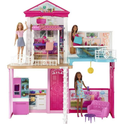 Ляльковий Дім Барбі та 3 ляльки Barbie Dollhouse And Furniture Set With 3 Dolls