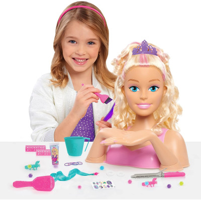 Барбі голова манекен для зачісок Barbie Unicorn Party 26-piece Deluxe Styling Head