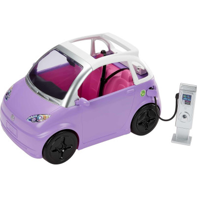 Электрокар Барби с откидным верхом Barbie Toy Car Electric Vehicle with Charging Station