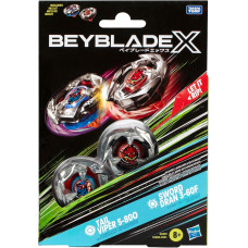 Набір Бейблайд з 2 дзиґами BEYBLADE X Tail Viper 5 80O and Sword Dran 3 60F Dual Set