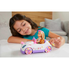 Ігровий набір лялька барбі Челсі та кабріолет Barbie Chelsea Doll Toy Car with Unicorn Theme