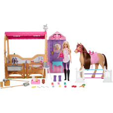 Игровой набор Кукла Барби с аксессуарами Barbie Toy Stable Playset with Doll Horse