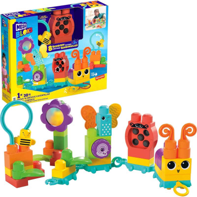 Навчальна іграшка конструктор конструктор гусениця MEGA BLOKS Fisher Price Building Blocks Train HKN44