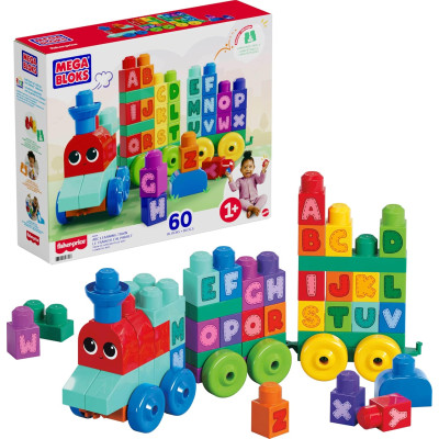 Розвиваюча іграшка конструктор Паравозик MEGA BLOKS First Builders ABC Learning Train DXH35