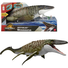 Игровая фигурка Челюстная ловушка Мозазавра Mattel Jurassic World Rebirth Bite N Blast Mosasaurus