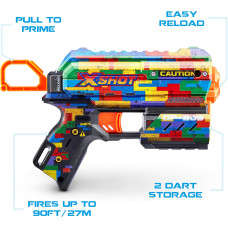 Скорострельный бластер XSHOT Skins Flux Blaster with 16 Darts  Striper Skin 2 Pack by ZURU