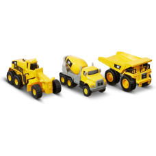 Набір іграшкових машинок Вантажівки CAT Construction Toys CAT Construction Die Cast Metal 3 Pack Vehicles