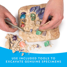 Игровой набор раскопки драгоценных камней NATIONAL GEOGRAPHIC Mega Gemstone Dig Kit  Dig Up 15