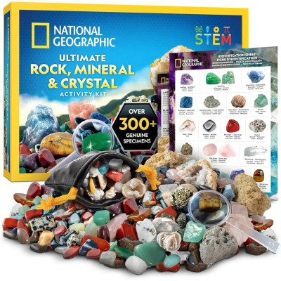 Науковий набір камені та кристали National Geographic Rock 300+ Piece Gemstones and Crystals Set