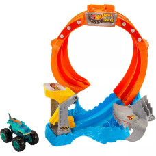 Игровой набор монтстр Атака акулы Hot Wheels Monster Trucks Corkscrew Shark Smash Track Set