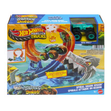 Игровой набор монтстр Атака акулы Hot Wheels Monster Trucks Corkscrew Shark Smash Track Set
