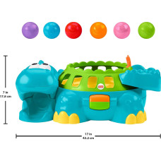 Развивающая музыкальная игрушка Динозавр Fisher Price Baby Crawling  Poppity Pop Musical Dino Ball Popper