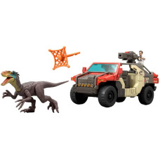 Игровой набор машинка с динозавром Mattel Jurassic World Launch N Battle Truck Martin Krebs Figure Raptor