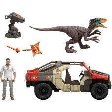 Игровой набор машинка с динозавром Mattel Jurassic World Launch N Battle Truck Martin Krebs Figure Raptor