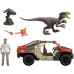 Ігровий набір машинка з динозавром Mattel Jurassic World Launch N Battle Truck Martin Krebs Figure Raptor