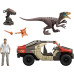 Ігровий набір машинка з динозавром Mattel Jurassic World Launch N Battle Truck Martin Krebs Figure Raptor