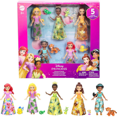 Ігровий набір ляльок Діснея Mattel Disney Princess Friends Set with 5 Posable Small Dolls