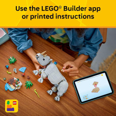 Конструктор Лего Дикие животные Величественный носорог и птицы LEGO Creator 3 in 1 Wild Animals Majestic Rhino 31171