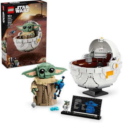 Конструктор Лего Грогу в воздушной колыбели LEGO Star Wars Grogu with Hover Pram Building 75403