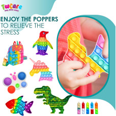 Развивающий игровой набор игрушки Антистресс 120 Pcs Fidget Toys Pack Pop Sensory Party