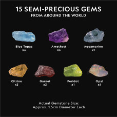 Набор STEM для раскопок полудрагоценных камней National Geographic Semi Precious Gemstone Dig Kit for Kids  15 Real Gems